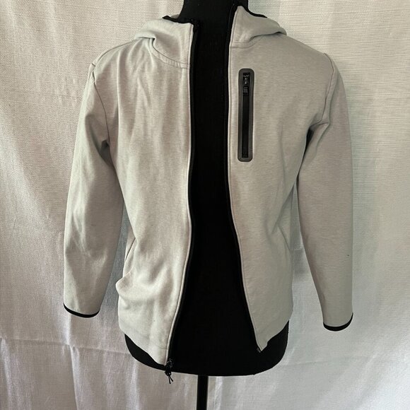 Old Navy Outerwear Silver Dynamic Fleece Zip hooded Jacket Y Large 10/12 - 0402 - Picture 2 of 6